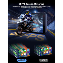 CHIGEE AIO-5 Evo Motorcycle Smart Riding System, Wireless CarPlay & Android Auto, Dual 1080P Front & Rear Dash Cam, Blind Spot D