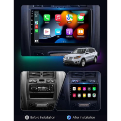 Roverone autoradio carplay autoradio autoradio pour hyundai santa fe santafe sm 2000-2006 pour jac rein 2007-2011 android auto é