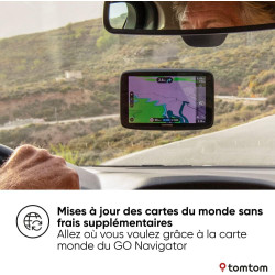 Tomtom GPS GO Navigator (6 Pouces, info trafic en Temps réel, essai du Service Alerte de Zones de Danger, Cartes du Monde, Mise 