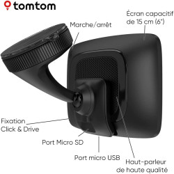Tomtom GPS GO Navigator (6 Pouces, info trafic en Temps réel, essai du Service Alerte de Zones de Danger, Cartes du Monde, Mise 