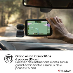 Tomtom GPS GO Navigator (6 Pouces, info trafic en Temps réel, essai du Service Alerte de Zones de Danger, Cartes du Monde, Mise 