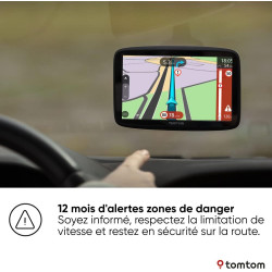 Tomtom GPS GO Navigator (6 Pouces, info trafic en Temps réel, essai du Service Alerte de Zones de Danger, Cartes du Monde, Mise 