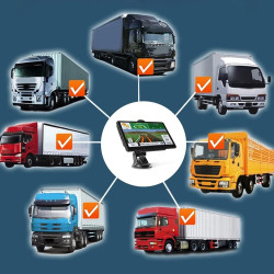 NEWFUN GPS Voiture,7 Pouce GPS Poids Lourds,Auto Navigation avec HD Écran Tactile,Multi-Languages Guidage Vocale 2025 Cartograph