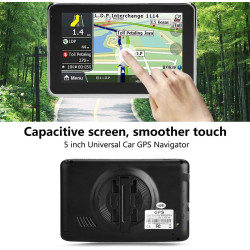 Navigation GPS, système d'écran Tactile GPS Navigator de 5 Pouces pour Voitures universelles avec Carte de l'europe 508, 256 Mo 