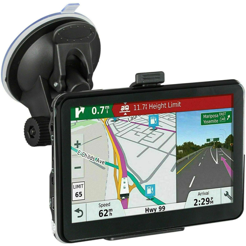 Riloer Navigateur GPS de Voiture Portable 7 Pouces pour Camion, Voiture, écran Tactile capacitif, Carte Haute définition, FM, Co
