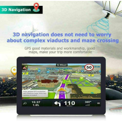 Riloer Navigateur GPS de Voiture Portable 7 Pouces pour Camion, Voiture, écran Tactile capacitif, Carte Haute définition, FM, Co