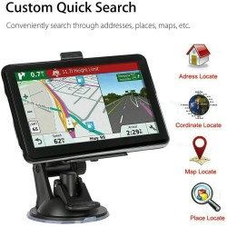 Riloer Navigateur GPS de Voiture Portable 7 Pouces pour Camion, Voiture, écran Tactile capacitif, Carte Haute définition, FM, Co