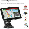 Riloer Navigateur GPS de Voiture Portable 7 Pouces pour Camion, Voiture, écran Tactile capacitif, Carte Haute définition, FM, Co