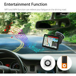 Riloer Navigateur GPS de Voiture Portable 7 Pouces pour Camion, Voiture, écran Tactile capacitif, Carte Haute définition, FM, Co