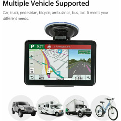 Riloer Navigateur GPS de Voiture Portable 7 Pouces pour Camion, Voiture, écran Tactile capacitif, Carte Haute définition, FM, Co