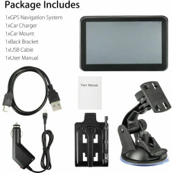 Riloer Navigateur GPS de Voiture Portable 7 Pouces pour Camion, Voiture, écran Tactile capacitif, Carte Haute définition, FM, Co