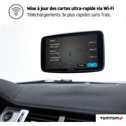 Gps TomTom GO Discover, Ecran HD 7 Pouces, Info Trafic, Alertes de Zones de Danger, Cartes Monde, Mise à Jour Rapide via WiFi, P