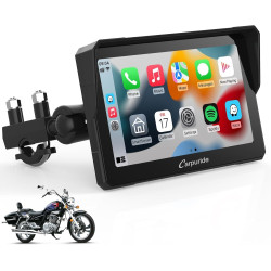 Carpuride w702 écran gps carplay pour moto, carplay sans fil & android auto, écran tactile étanche 7", double bleutooth, navigat