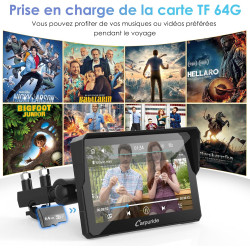 Carpuride w702 écran gps carplay pour moto, carplay sans fil & android auto, écran tactile étanche 7", double bleutooth, navigat