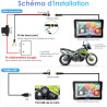 Carpuride w702 écran gps carplay pour moto, carplay sans fil & android auto, écran tactile étanche 7", double bleutooth, navigat