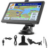 Riloer Kit de Navigation GPS Universel pour Voiture, Camion, caravanes, Poids Lourd, Camping-Car, écran 7" avec Support et émett