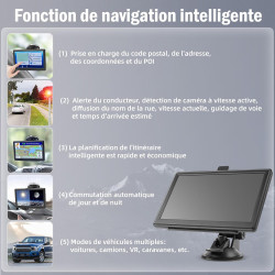 Riloer Kit de Navigation GPS Universel pour Voiture, Camion, caravanes, Poids Lourd, Camping-Car, écran 7" avec Support et émett