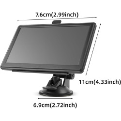 Riloer Kit de Navigation GPS Universel pour Voiture, Camion, caravanes, Poids Lourd, Camping-Car, écran 7" avec Support et émett