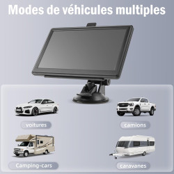Riloer Kit de Navigation GPS Universel pour Voiture, Camion, caravanes, Poids Lourd, Camping-Car, écran 7" avec Support et émett