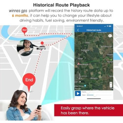 Tracker GPS Winnes Traceur GPS Voiture 4G LTE Distance Illimitée Suivi en Temps Réel Distance Infinie Aimant Intégré Étanche Gér