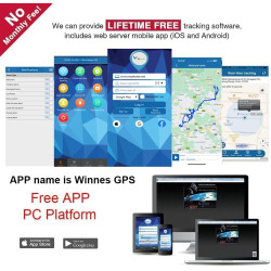 Tracker GPS Winnes Traceur GPS Voiture 4G LTE Distance Illimitée Suivi en Temps Réel Distance Infinie Aimant Intégré Étanche Gér