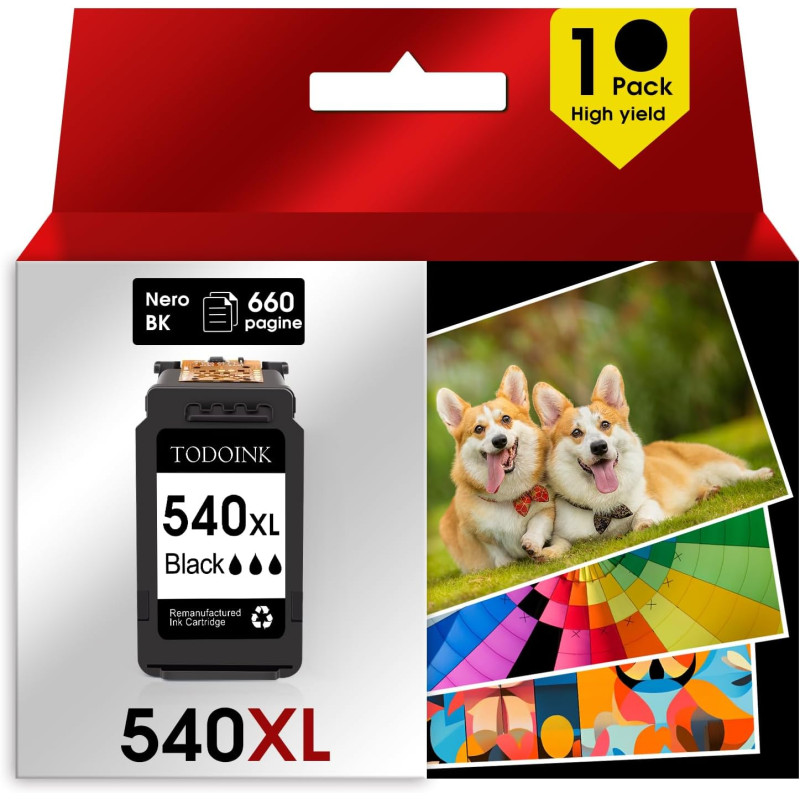 540XL Cartouches d'encre Remplacement pour Canon 540 XL PG 540 (1 noir)