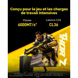 Lexar Thor Z Series OC DDR5 RAM DDR5 32Go Kit (2x16Go) 6000 MHz CL36, DRAM UDIMM 288-Pin PC Mémoire RAM de Bureau, Mémoire Ordin