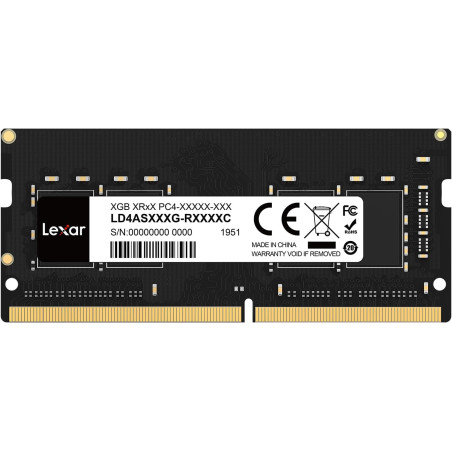 Lexar SODIMM RAM DDR4 8Go, 3200 MHz Ram PC Portable, Mémoire pour Ordinateur Portable SODIMM, 260-Pin SO-DIMM, Mémoire RAM, Memo