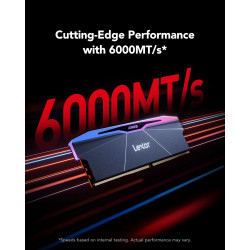 Lexar ARES Gen2 RGB DDR5 RAM Kit 32Go (2x16Go) 6000MHz CL30, 288-Pin UDIMM PC Mémoire RAM, Mémoire de Bureau, Mémoire Interne d'
