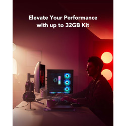 Lexar ARES Gen2 RGB DDR5 RAM Kit 32Go (2x16Go) 6000MHz CL30, 288-Pin UDIMM PC Mémoire RAM, Mémoire de Bureau, Mémoire Interne d'