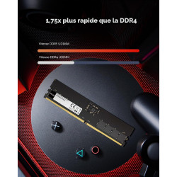 Lexar UDIMM RAM DDR5 32Go 5600 MHz, 288-Pin DDR5 UDIMM PC, DRAM Jeu Haute Performance U-DIMM Mémoire RAM pour Ordinateur/PC/Comp