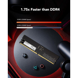 Lexar UDIMM RAM DDR5 16Go 5600 MHz, 288-Pin DDR5 UDIMM PC, DRAM Jeu Haute Performance U-DIMM Mémoire RAM pour Ordinateur/PC/Comp