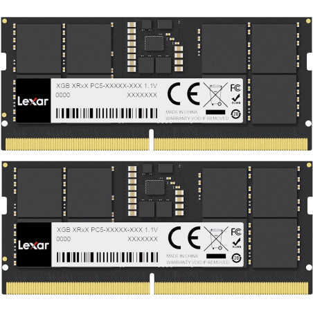Lexar SODIMM 2x16Go DDR5 RAM 5600MHz, 262-Pin DDR5 SODIMM RAM pour Ordinateur Portable, mémoire Jeu DRAM pour Ordinateur Portabl