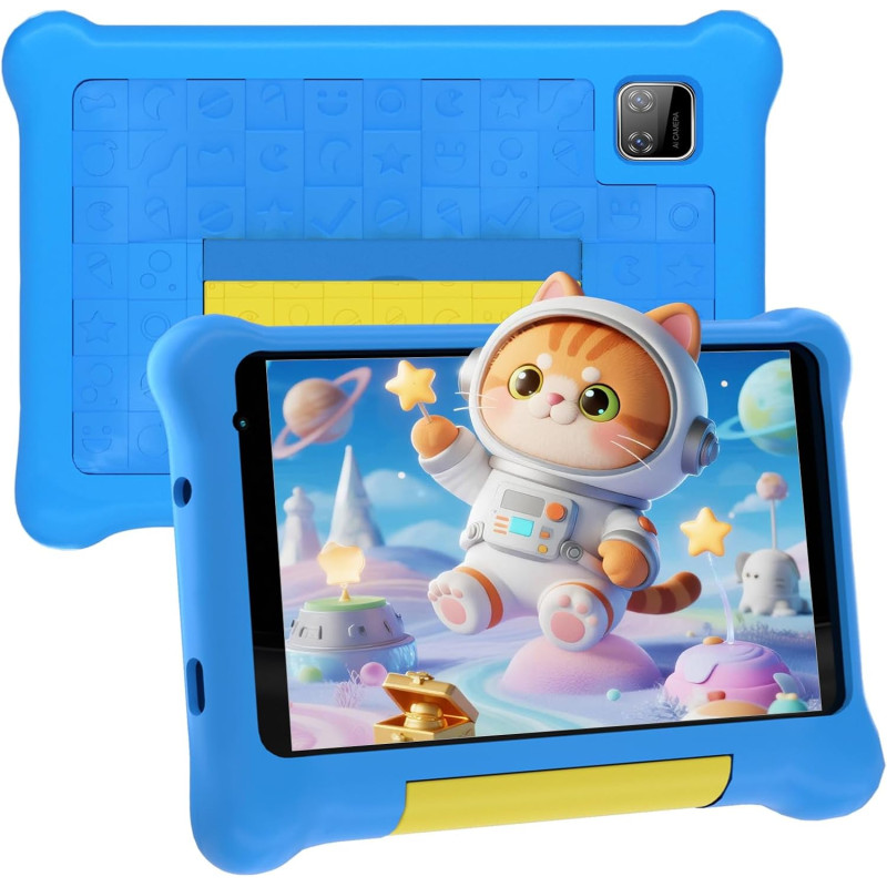 Tablette Enfants 7 Pouces, Android Tablette pour Enfants 5Go+32Go+128Go, Applications pour Enfants Préinstallées et Contrôle Par