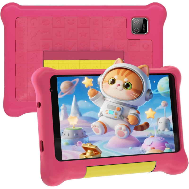 Tablette Enfants 7 Pouces, Android Tablette pour Enfants 5Go+32Go+128Go, Applications pour Enfants Préinstallées et Contrôle Par