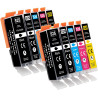 10X PGI-525XL CLI-526XL Cartouche d'encre Compatible pour Canon 525 XL 526 XL Canon PGI-525 CLI-526 pour PIXMA MG5350 MG5150 MG6