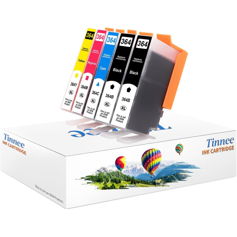 364XL Cartouches Compatibles pour HP Photosmart 5510 5511 5512 5514 5515 5520 5522 5524 6510 6512 6515 6520 7510 B110a B109a Des