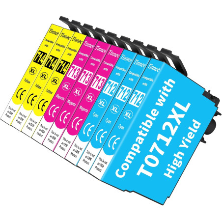 9X T0715 XL Cartouche Compatible pour Epson T0712 Epson T0713 T0714 Cartouche pour Stylus BX300F SX610FW SX600FW SX510W SX400 SX