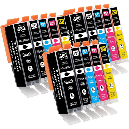 580XXL 581XXL Compatible pour Cartouche Canon 580 581 Cartouche Canon 581 pour Canon TS8150 TS6150 TS8250 TS6151 TR8550 TR7550 T