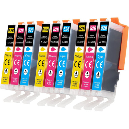 CLI-526XL Cartouche d'encre Compatible pour Canon 526 XL Canon CLI-526 pour PIXMA MG5150 MG5350 MG6150 IX6550 MX715 MX885 MX895 