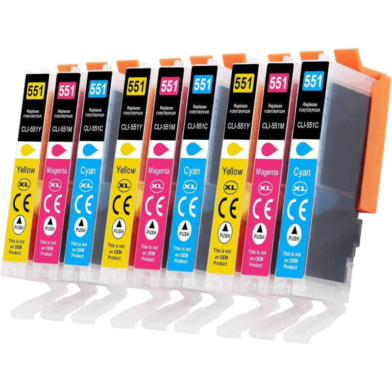 551XL Cartouches d'encre Compatible pour Cartouche Canon CLI-551 Canon CLI 551 pour Pixma MX725 MX920 MX925 MG5550 MG5650 iX6850