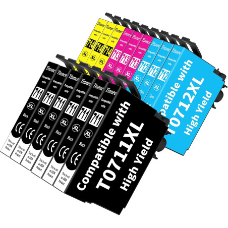 15X T0715 XL Cartouche Compatible pour Epson T0711 Epson T0712 T0713 T0714 Cartouche pour Stylus BX300F SX610FW SX600FW SX510W S