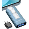 GNASEET Clé USB 256 Go, Transfert Grande Vitesse 3.0, 4 en 1, Stockage Photos, Vidéos, Fichiers pour iOS, Android, Pad, Type C e
