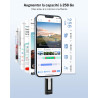 GNASEET Cle USB 256 Go, Clé USB 3.0 Transfert Grande Vitesse, 4 en 1 Clef USB Photo Stick Mémoire Externe pour iOS, Android, Pad