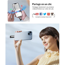 GNASEET Cle USB 256 Go, Clé USB 3.0 Transfert Grande Vitesse, 4 en 1 Clef USB Photo Stick Mémoire Externe pour iOS, Android, Pad