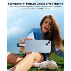 GNASEET Cle USB 256 Go, Clé USB 3.0 Transfert Grande Vitesse, 4 en 1 Clef USB Photo Stick Mémoire Externe pour iOS, Android, Pad