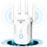2026 Nouveau Répéteur WiFi Puissant 1200Mbps, WiFi Booster Double Bande 5GHz & 2.4GHz Amplificateur WiFi Puissant avec WPS, WiFi