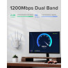 2026 Nouveau Répéteur WiFi Puissant 1200Mbps, WiFi Booster Double Bande 5GHz & 2.4GHz Amplificateur WiFi Puissant avec WPS, WiFi