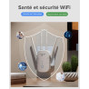 2026 Nouveau Répéteur WiFi Puissant 1200Mbps, WiFi Booster Double Bande 5GHz & 2.4GHz Amplificateur WiFi Puissant avec WPS, WiFi