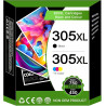 305XL Cartouches Noir et Couleur-1200 Pages,Compatible avec Cartouche HP 305 pour DeskJet 2800e/ 2810e/ 2820e/ 2700/ 2710e/ 2720
